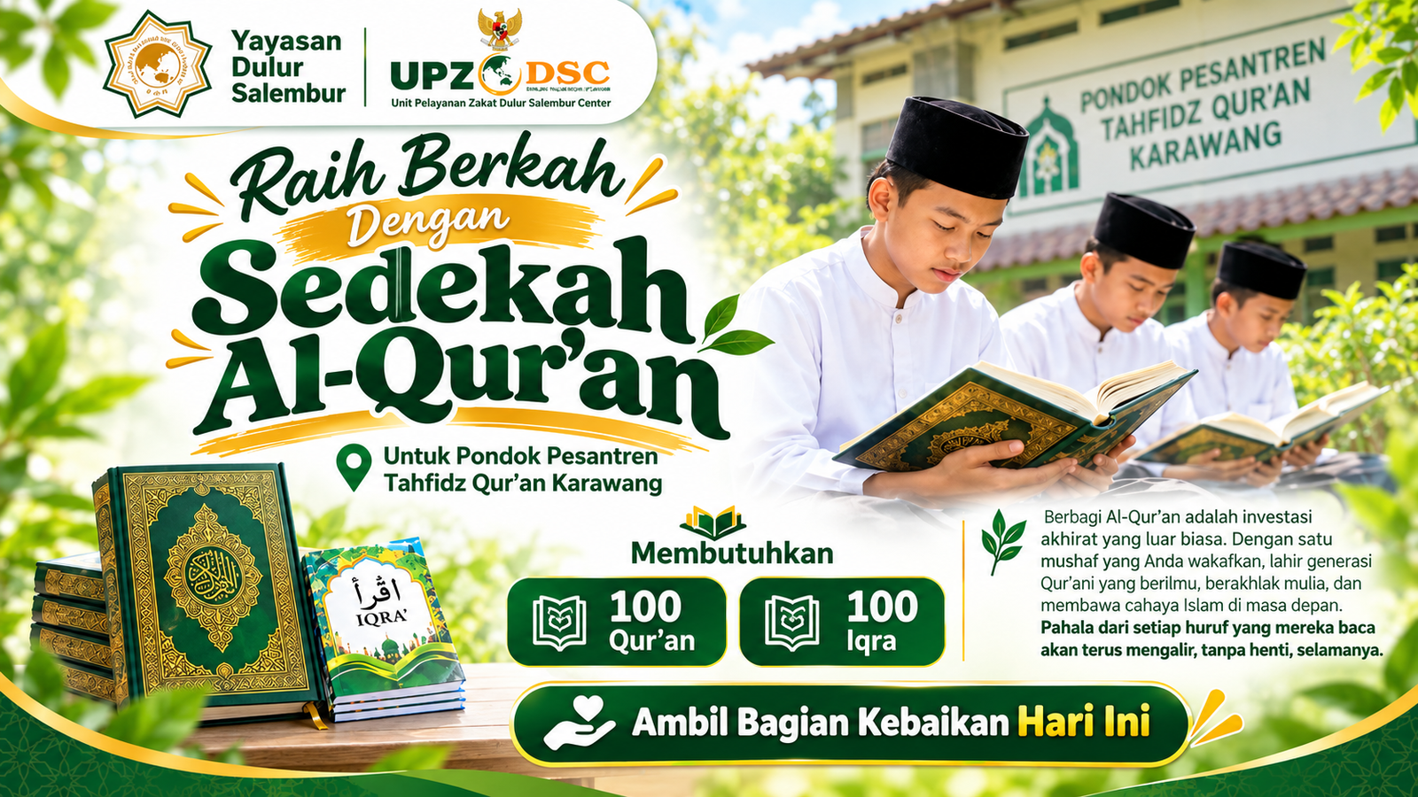 Sedekah Al-Qur’an: Satu Mushaf dari Anda, Sejuta Harapan